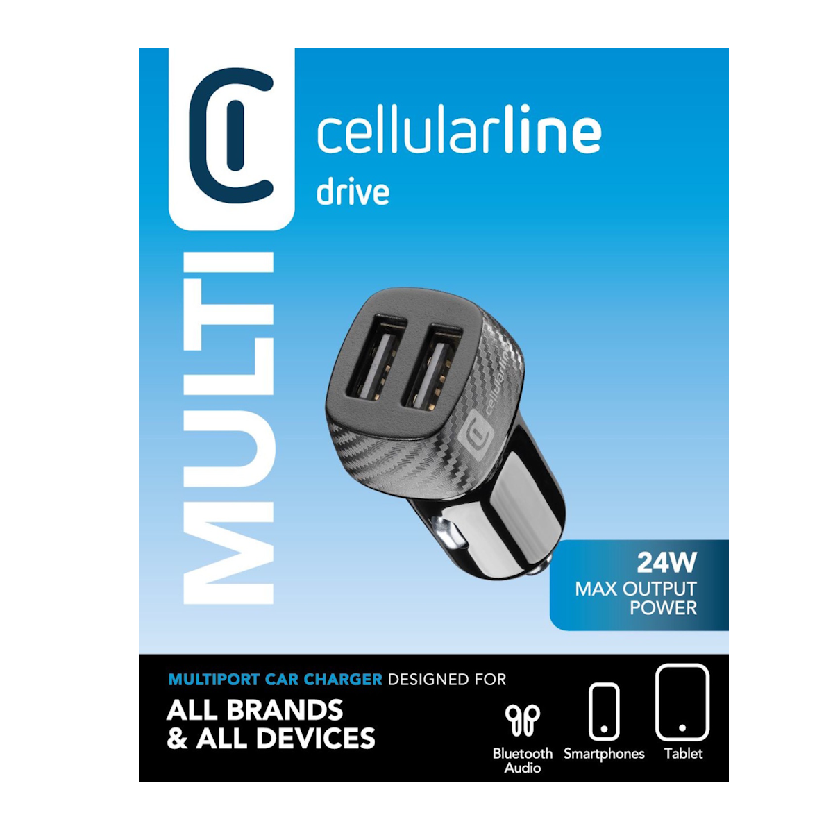 CELLULARLINE ARAÇ İÇİ 2 USB 2*12W  ŞARJ CİHAZI
